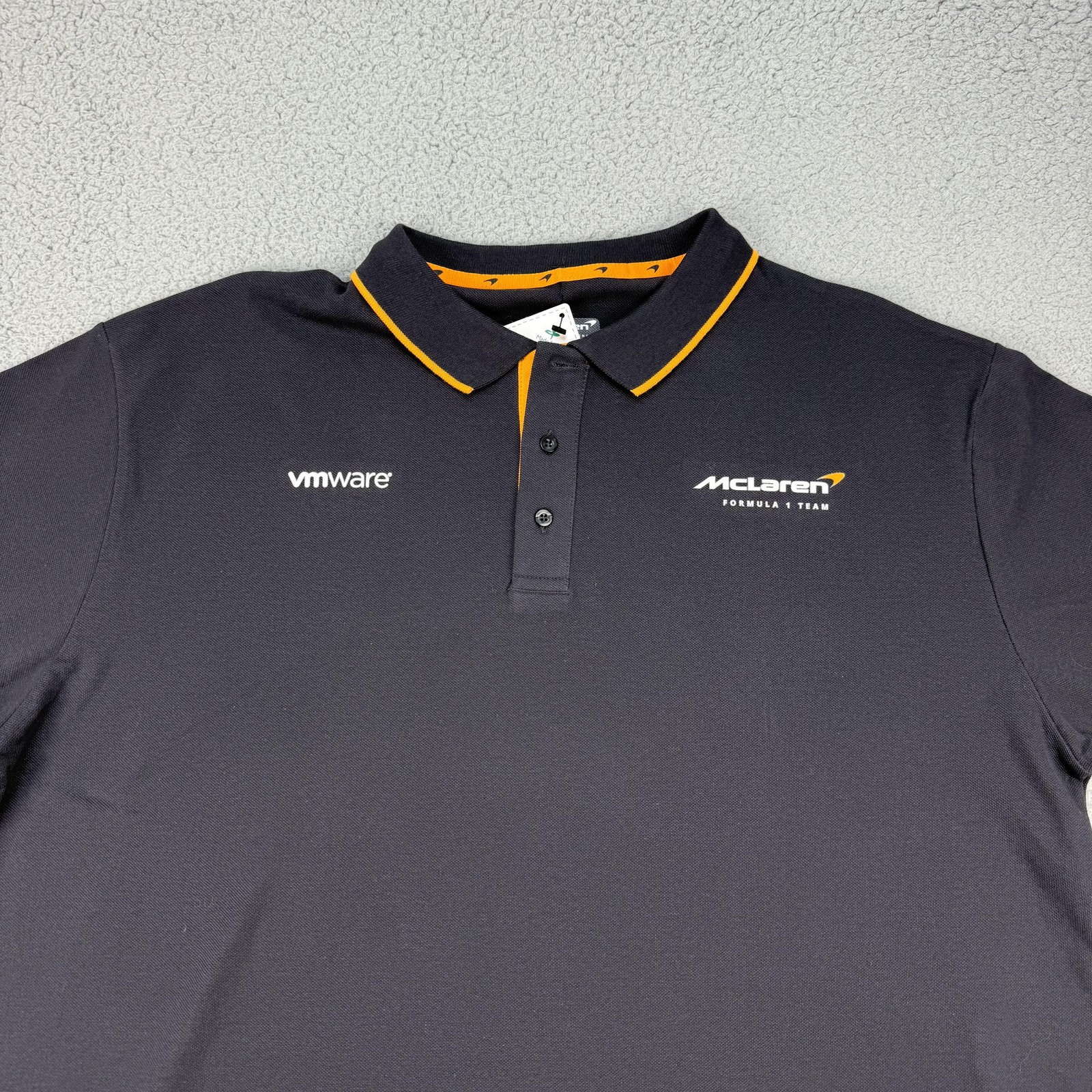 McLaren Formula 1 Team Shirt Mens 3XL Gray Formula 1 Racing Polo Organic Cotton