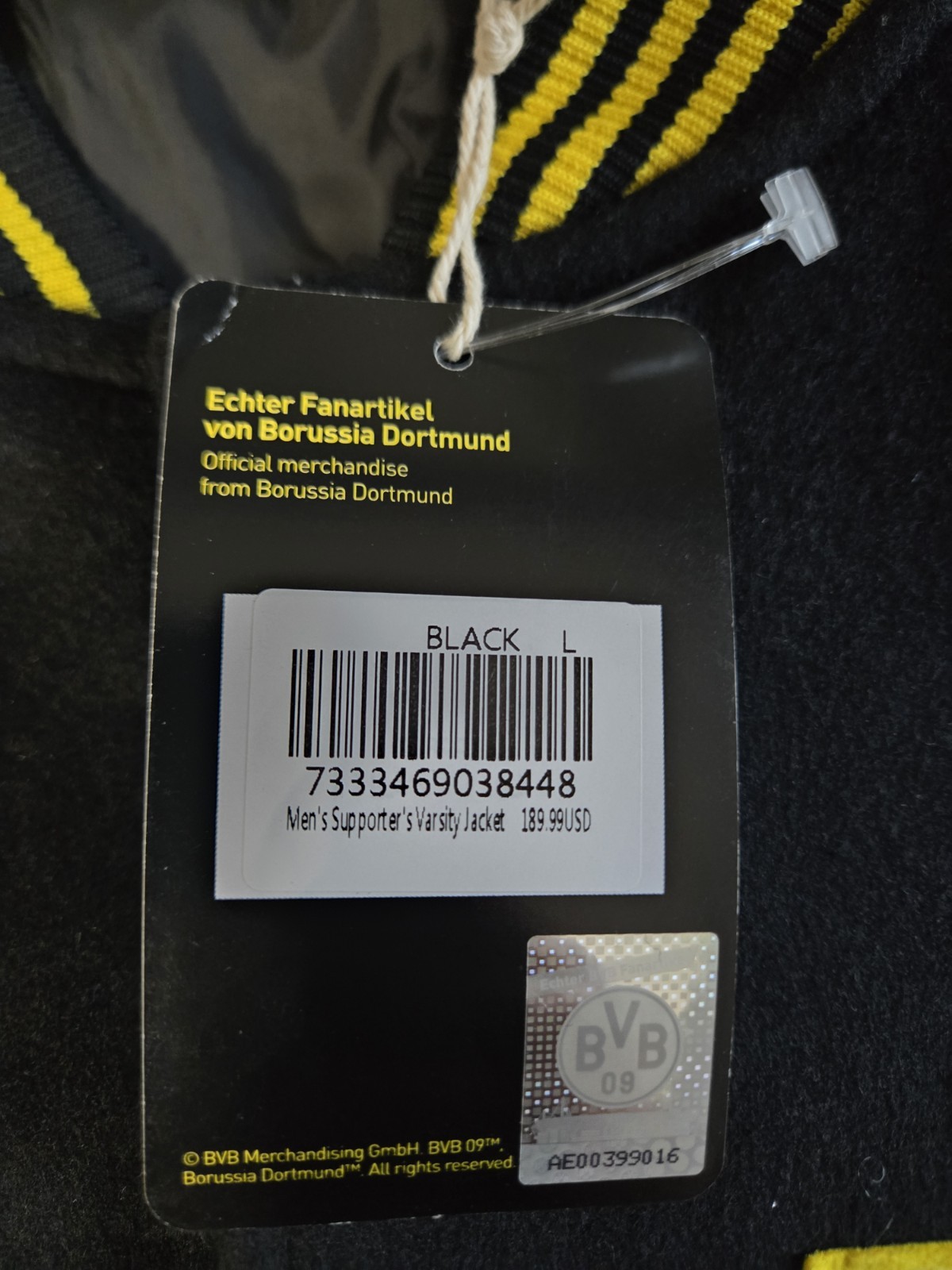 Sport Design Sweden Adult Borussia Dortmund 23/24 Varsity Black Button-up Jacket