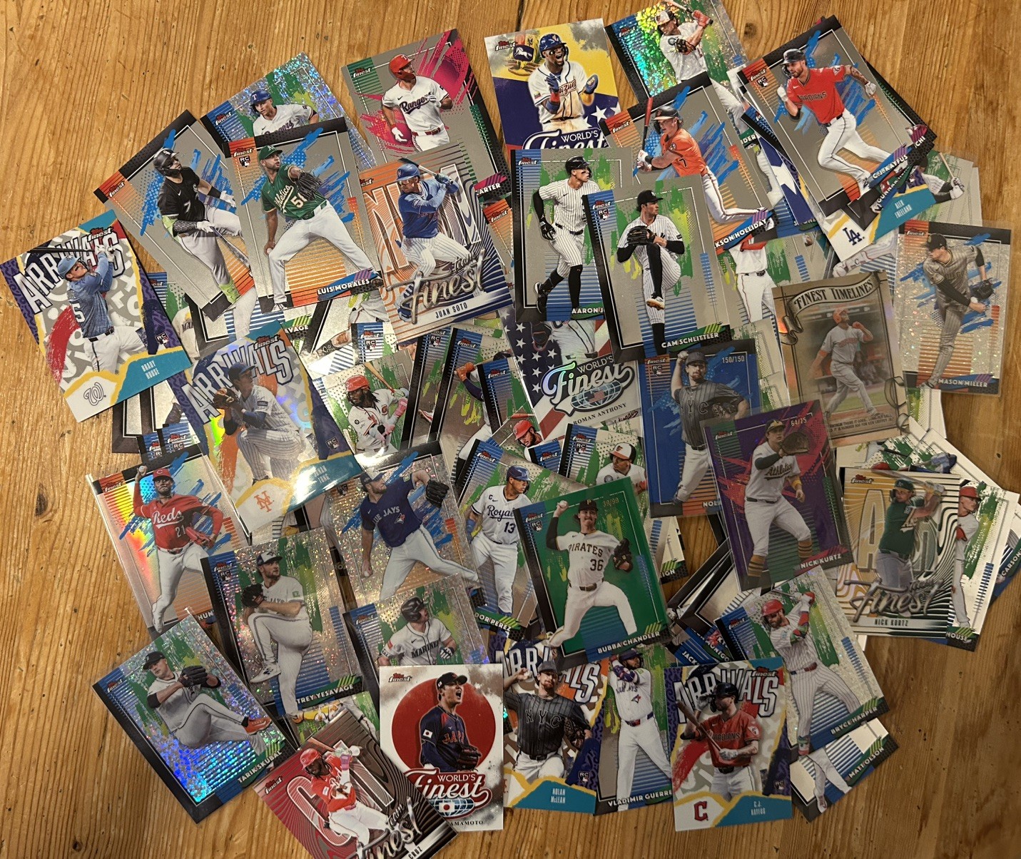 50 Card Lot – ALL 2026 Topps Baseball Sets – Topps Finest, Series 2, Bowman&More