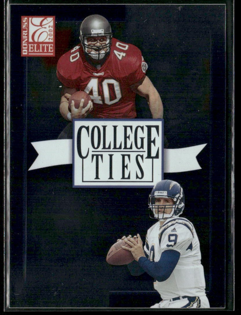 2002 Donruss Elite College Ties Drew Brees / Mike Alstott /1600 ~ NM-MT ~