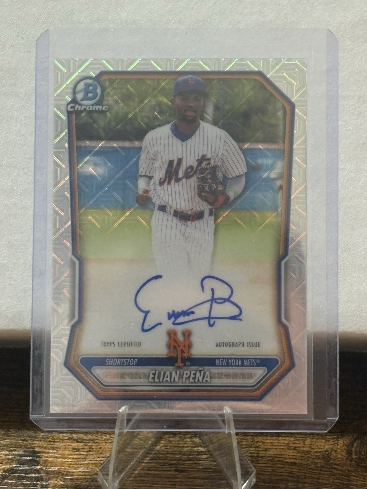 Elian Pena 2026 Bowman Mega Box #BMA-EP Mojo Refractor Chrome Prospect Auto