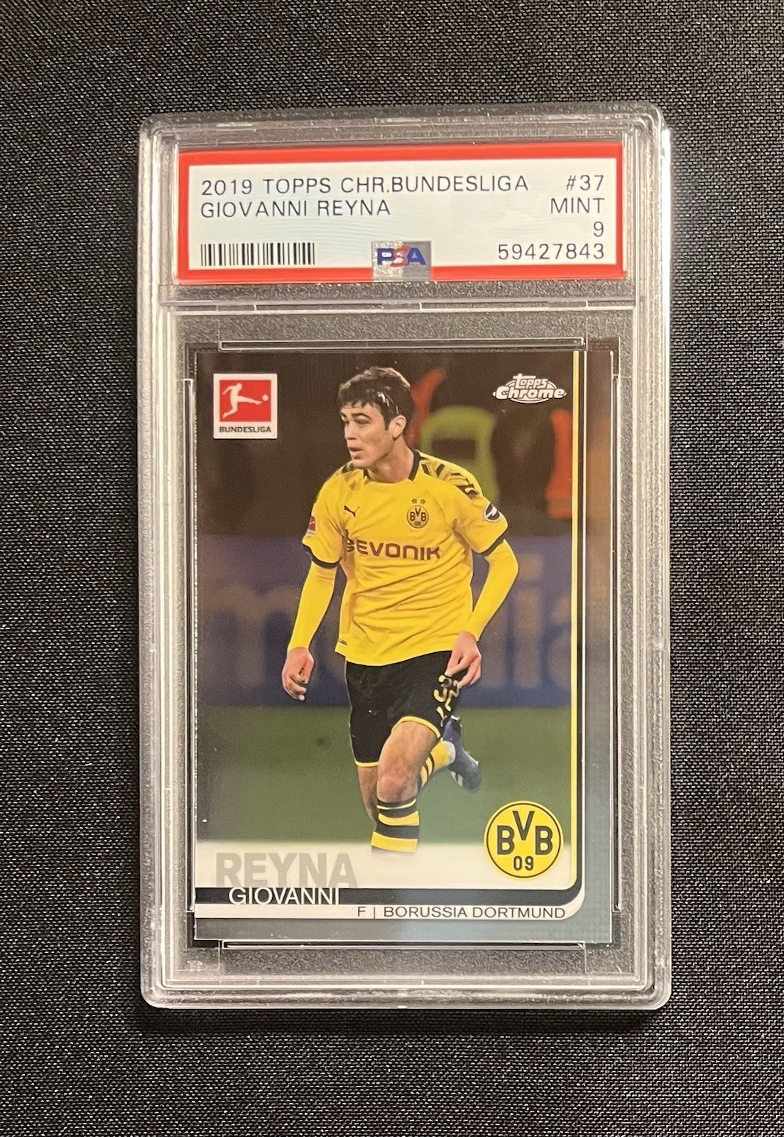 Giovanni Reyna 2019 Topps Chrome Bundesliga #37 PSA 9 Mint USMNT Rookie Card RC