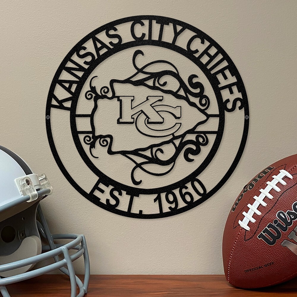 NFL Laser Cut Metal Sign Officially Licensed by Party Animal! Kansas City Chiefs