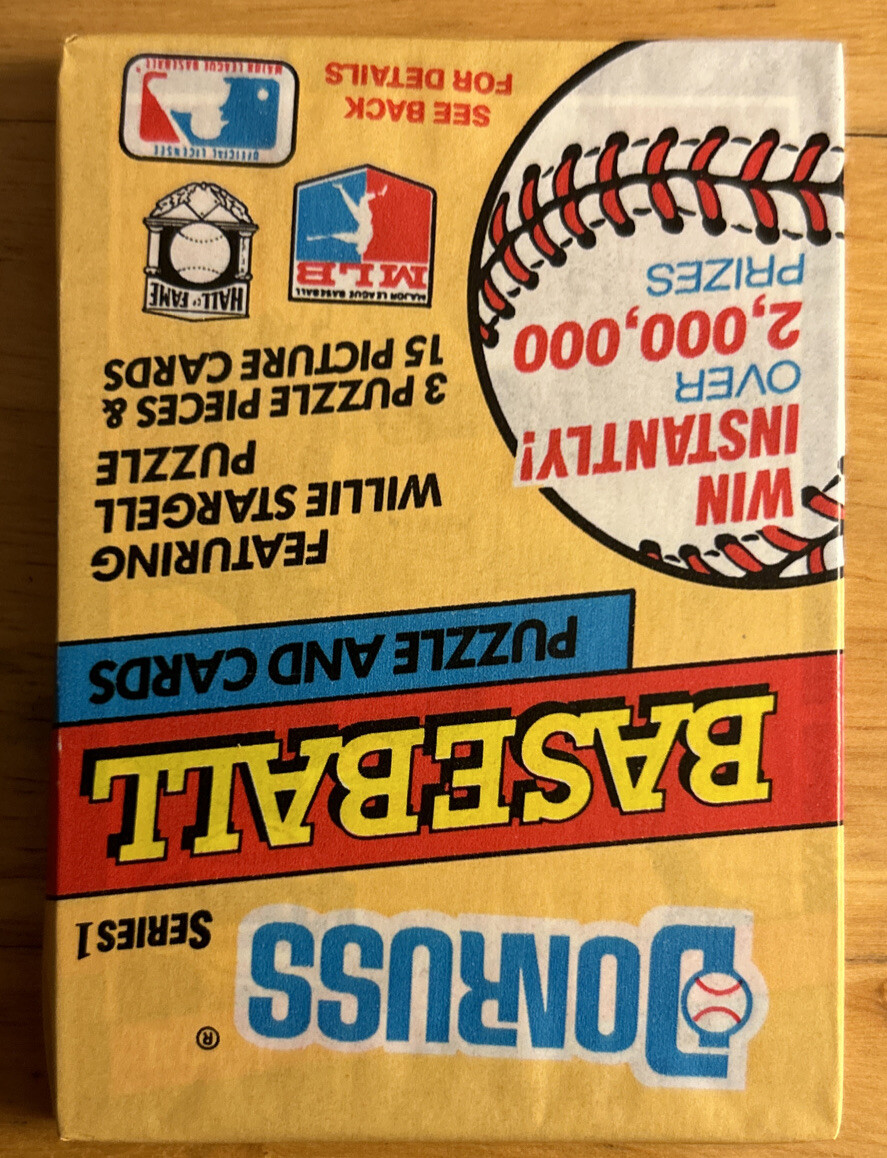 1991 Donruss Series 1 Baseball Wax Pack Robby Thompson Giants Showing Top Front