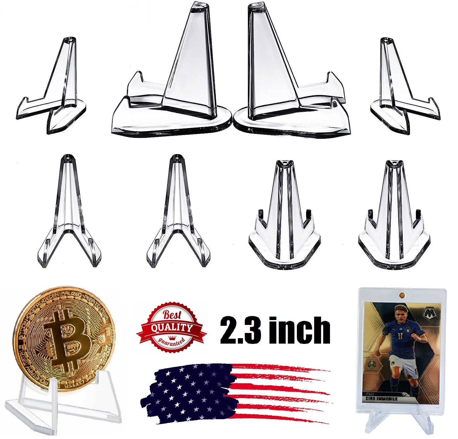 40Pcs Large Size Trading Card Stands Most Durable Display Coins Cards Holder USA