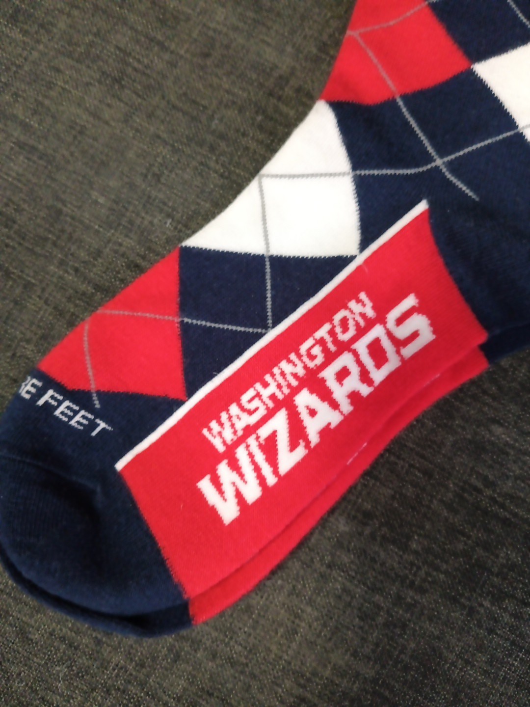 WASHINGTON WIZARDS NBA TEAM LOGO ARGYLE REMIX MULTI COLOR SOCKS OSFM