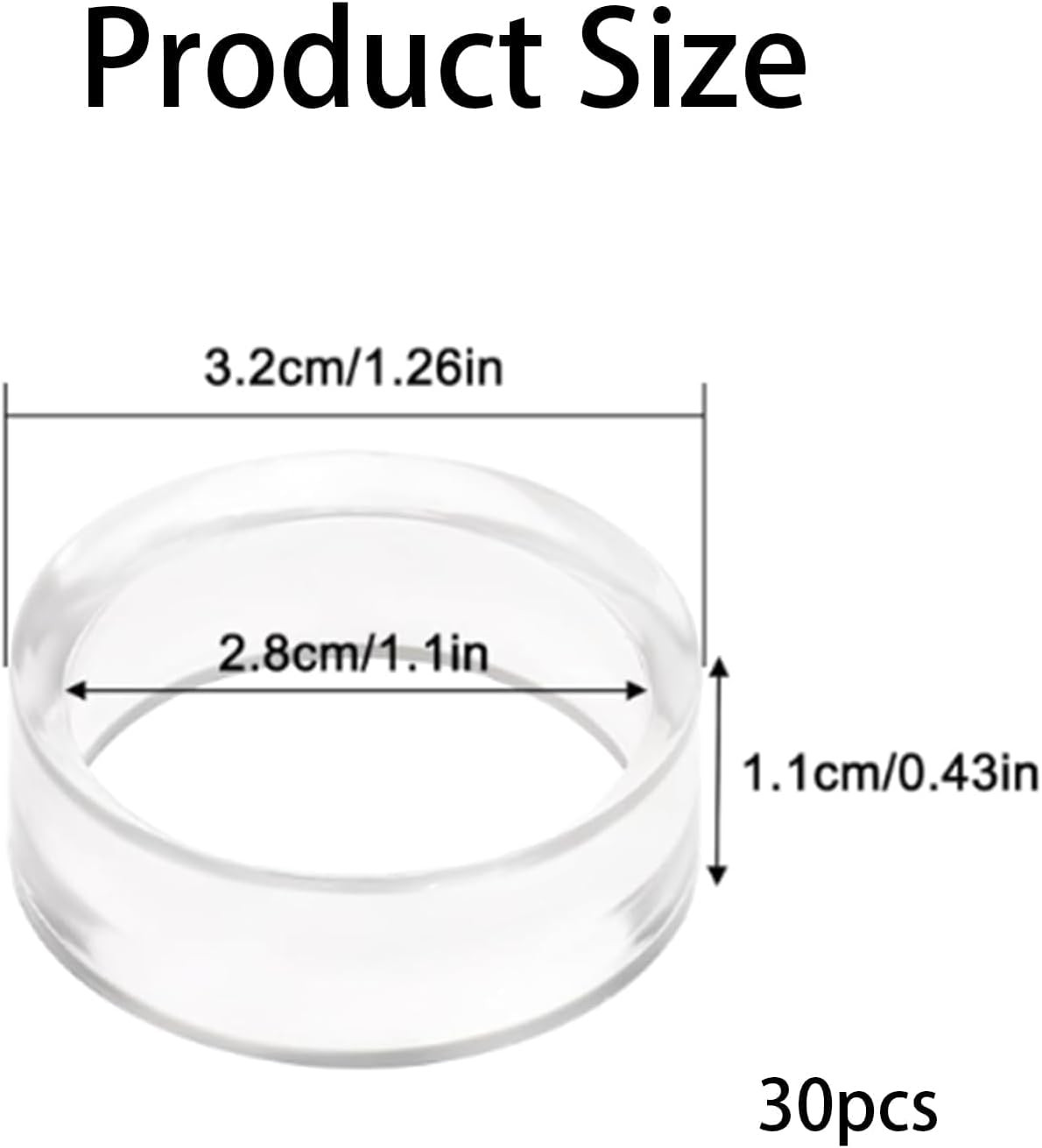 30Pcs Baseball Holder, Clear Acrylic Ball Stand Ring for Display – Sphere Holder
