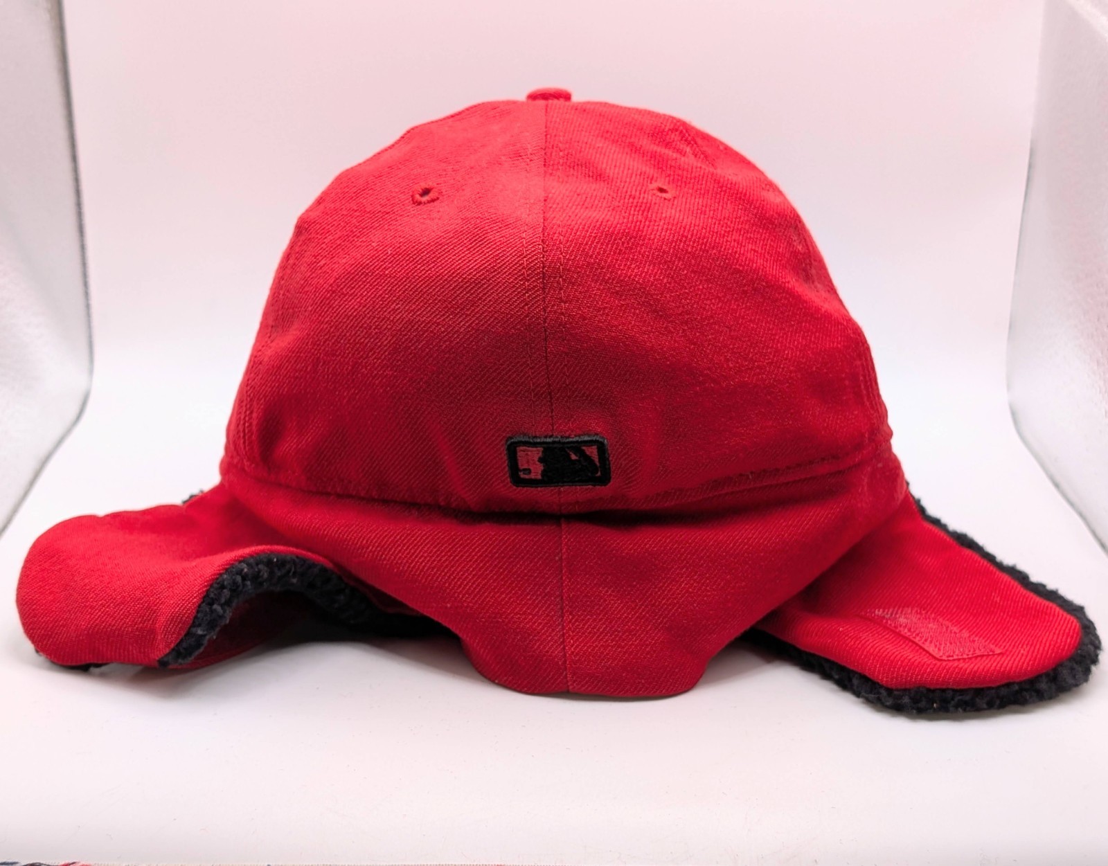 New Era MLB Cleveland Indians Chief Wahoo Fur Ear Flaps Fitted Hat Size 7 1/4