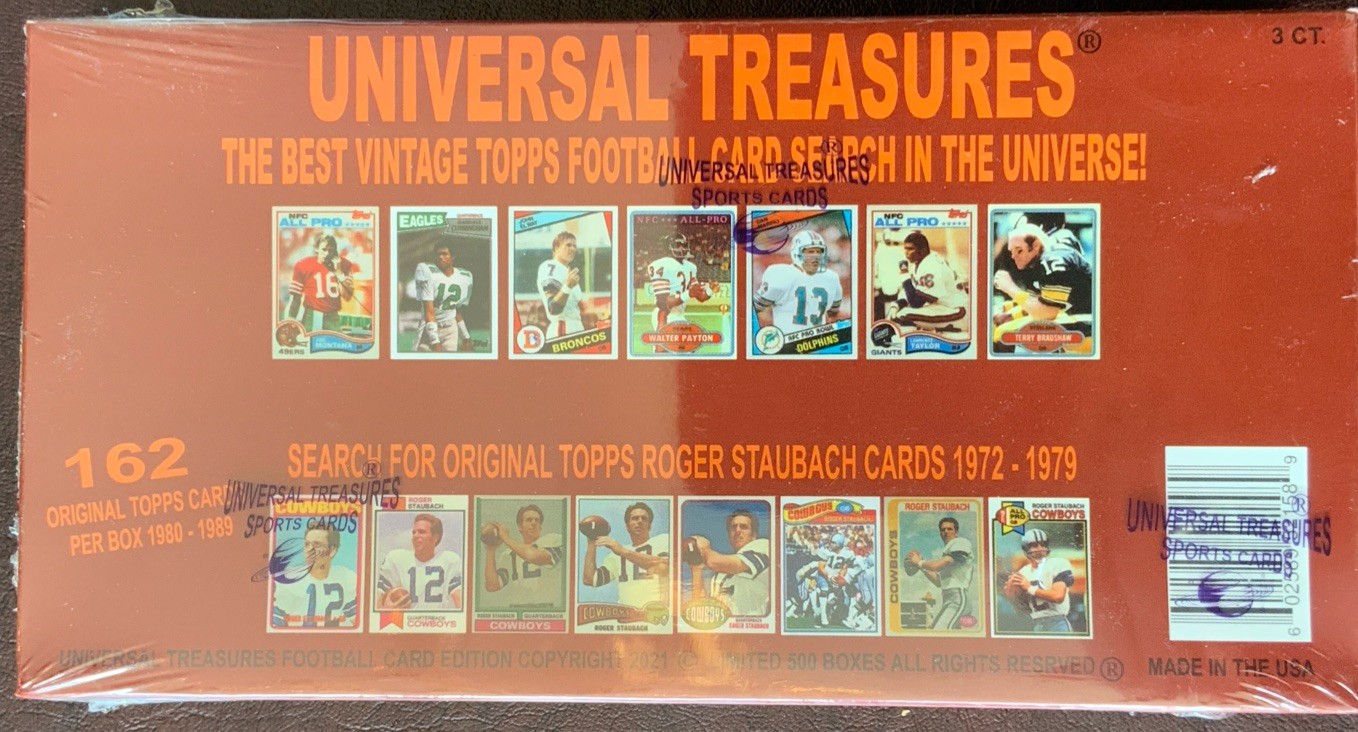 UNIVERSAL TREASURES Football 1980-89 TOPPS Box – Find MONTANA RICE RC STAUBACH