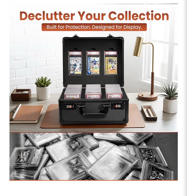 EKING ELITE Graded Card Display PSA Display Lid, 3 Rows, combination lock