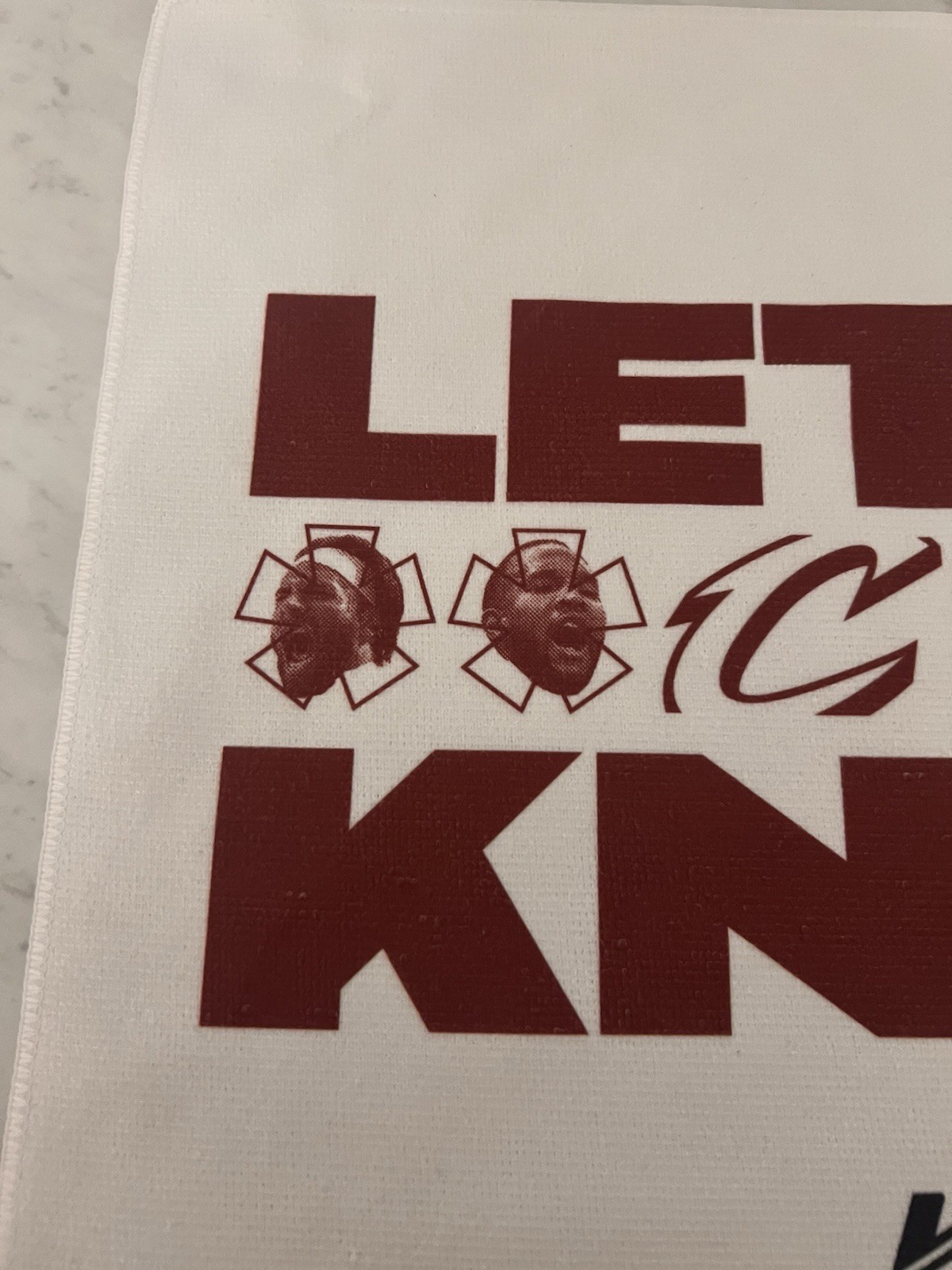 Rally Towel Faces SGA 4/18/26 Cleveland Cavaliers Cavs Let Em **C**** Know Gam 1