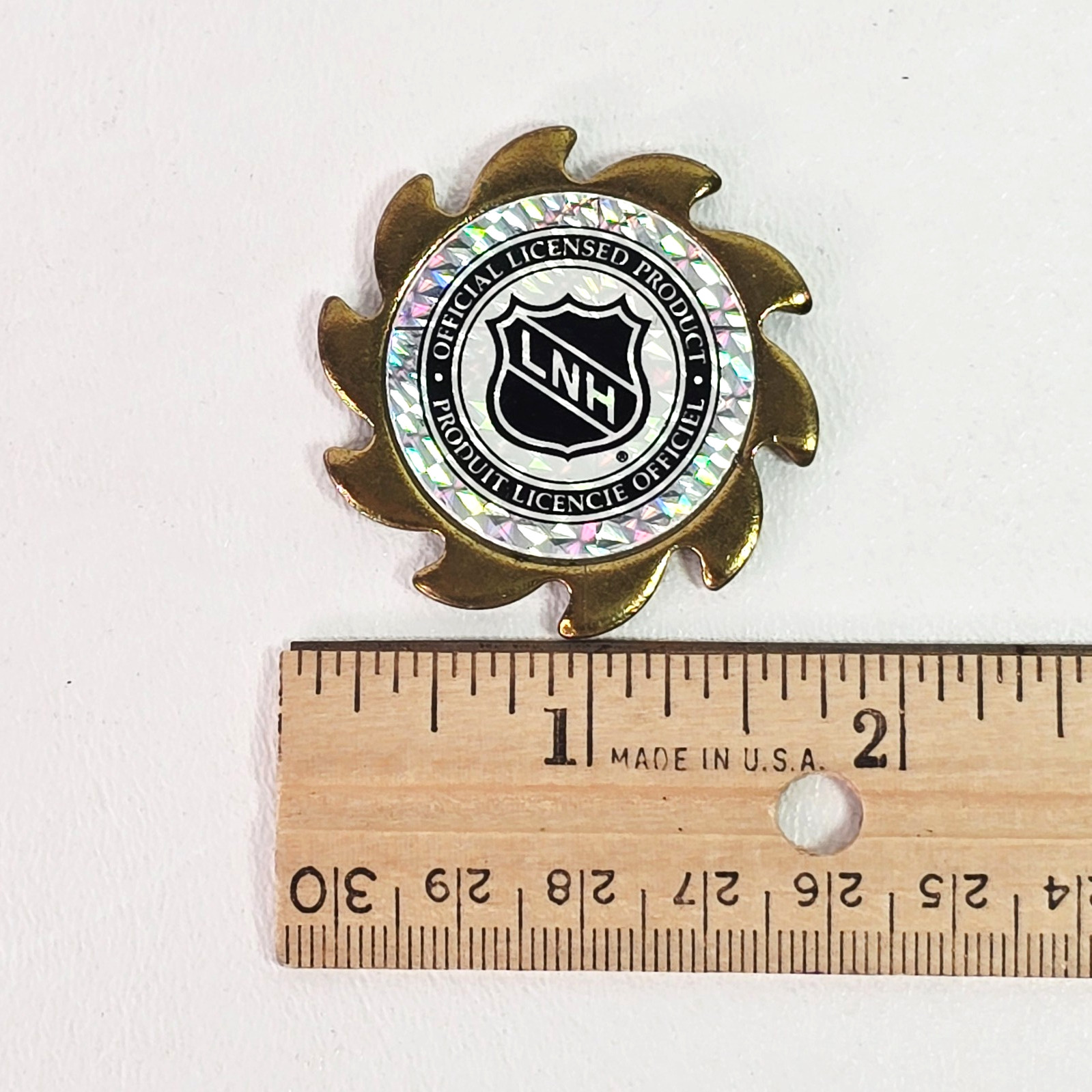 LNH Official Licensed Product Logo Brass Spinner Pog Slammer