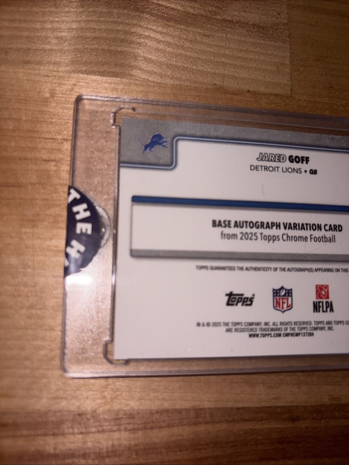 2025 Topps Chrome – Autographs Jared Goff #BA-JGO Teal Refractor 147/299 Lions
