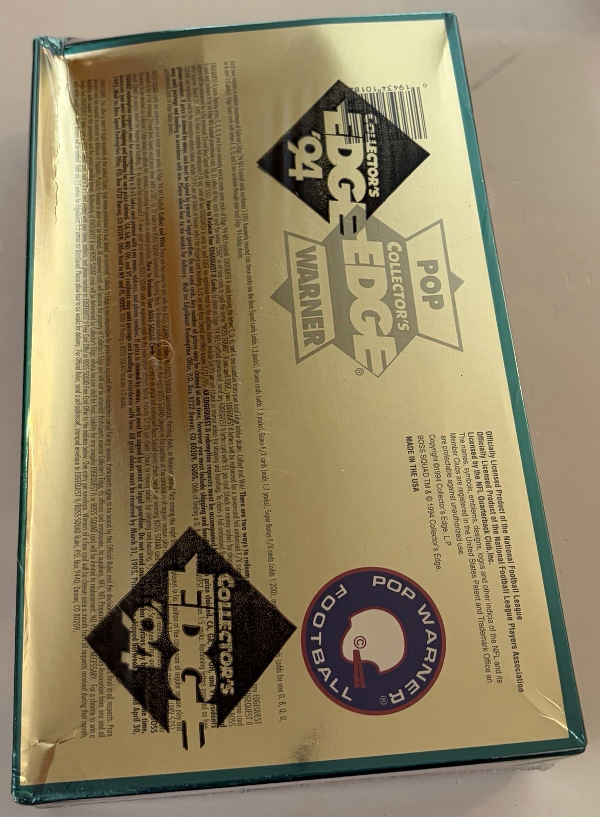 1994 Collectors Edge The Boss Squad Football Hobby Box Factory Sealed 24 Packs