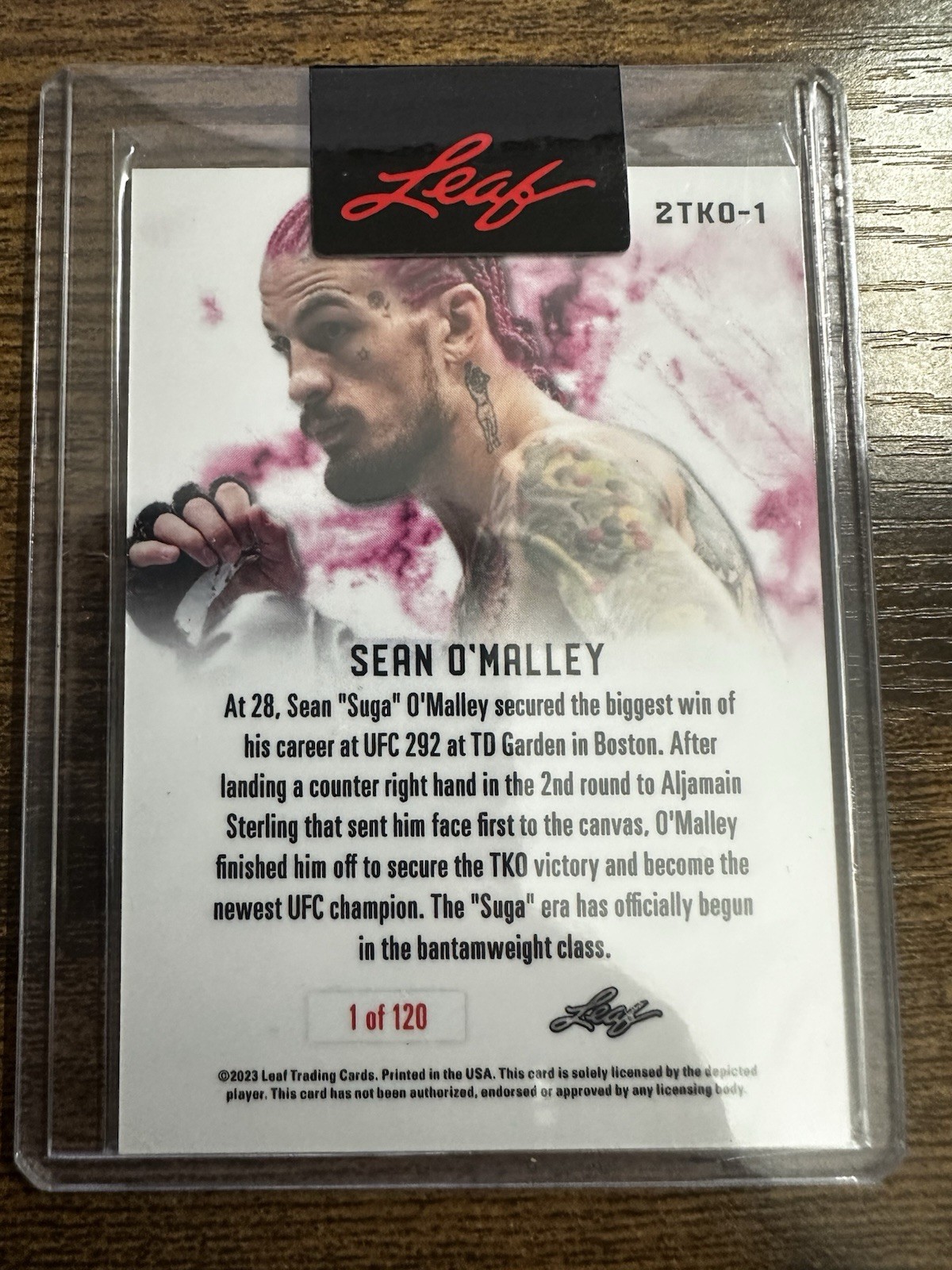 Leaf Sean O’Malley UFC 292 2nd Round TKO Insert #2TKO-1 Serial #/120