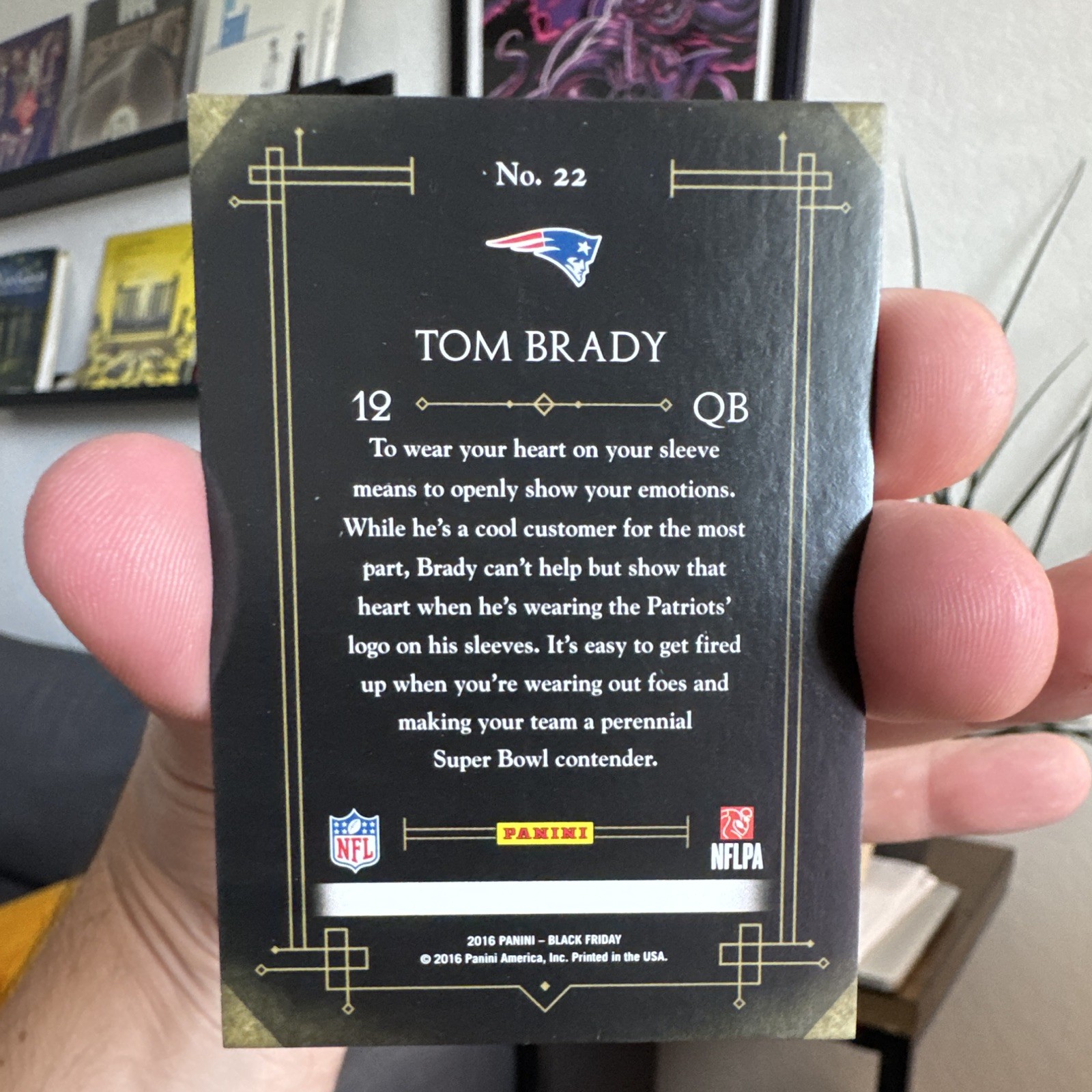 2016 Panini Black Friday Football Tom Brady #22 Patriots Serial Numbered /50