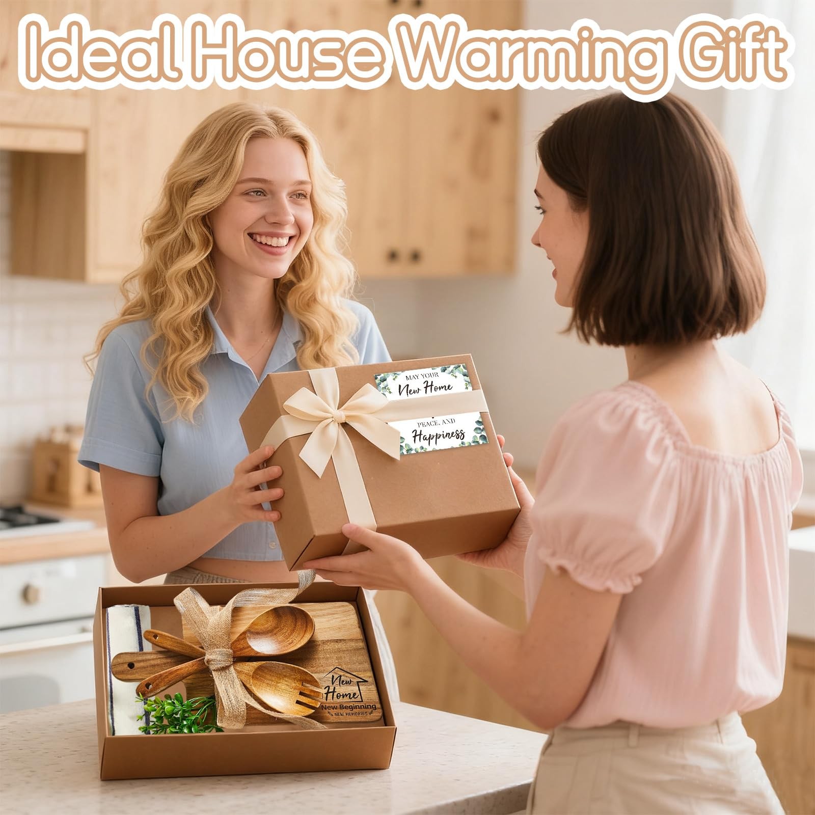 7Pcs Housewarming Gifts 13.78 x 6.89 inches, Light Brown, Multi-colored