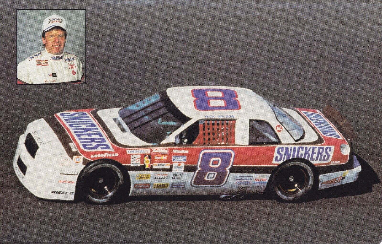 1991 RICK WILSON – SNICKERS BUICK 6″ X 9″ POSTCARD