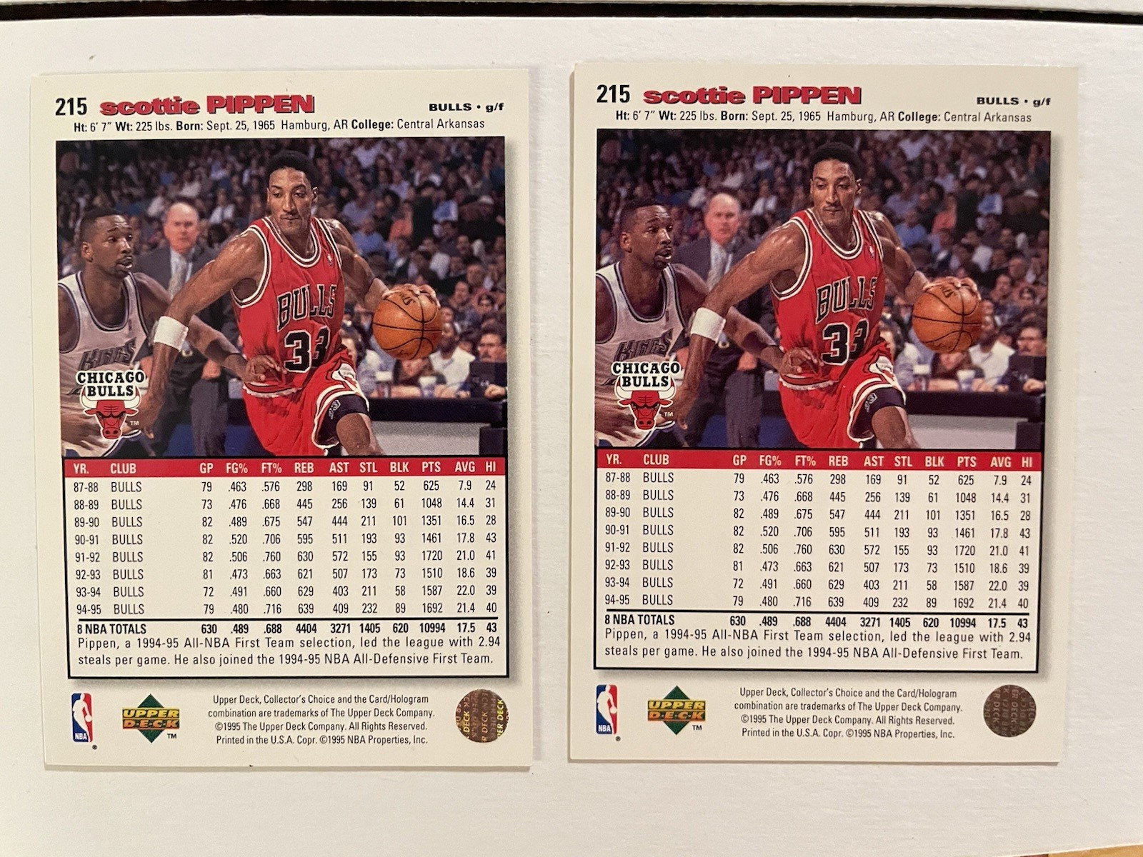 Scottie Pippen 20 Card Lot, Various Years and Sets, Inserts and Base, Bulls HOF