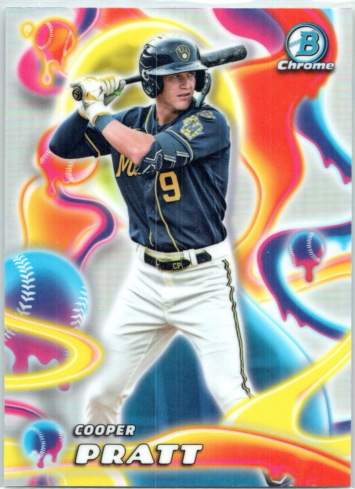 2025 Bowman Chrome Cooper Pratt Melt Mashers MM-9 Milwaukee Brewers Prospect