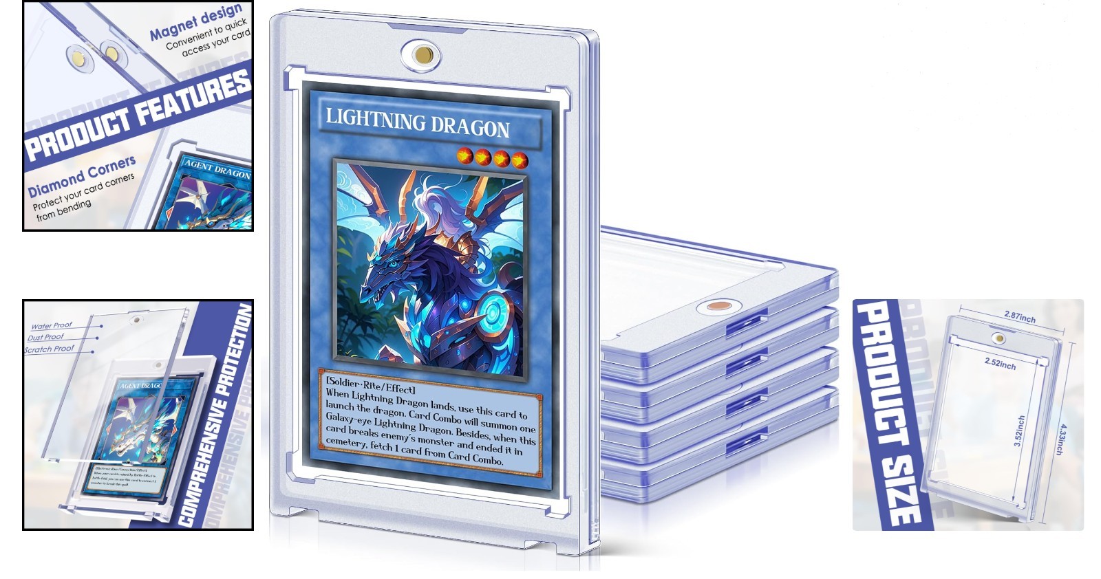 Acrylic Magnetic Card Holders – 5 Pack for MTG & Sports Cards Preservation