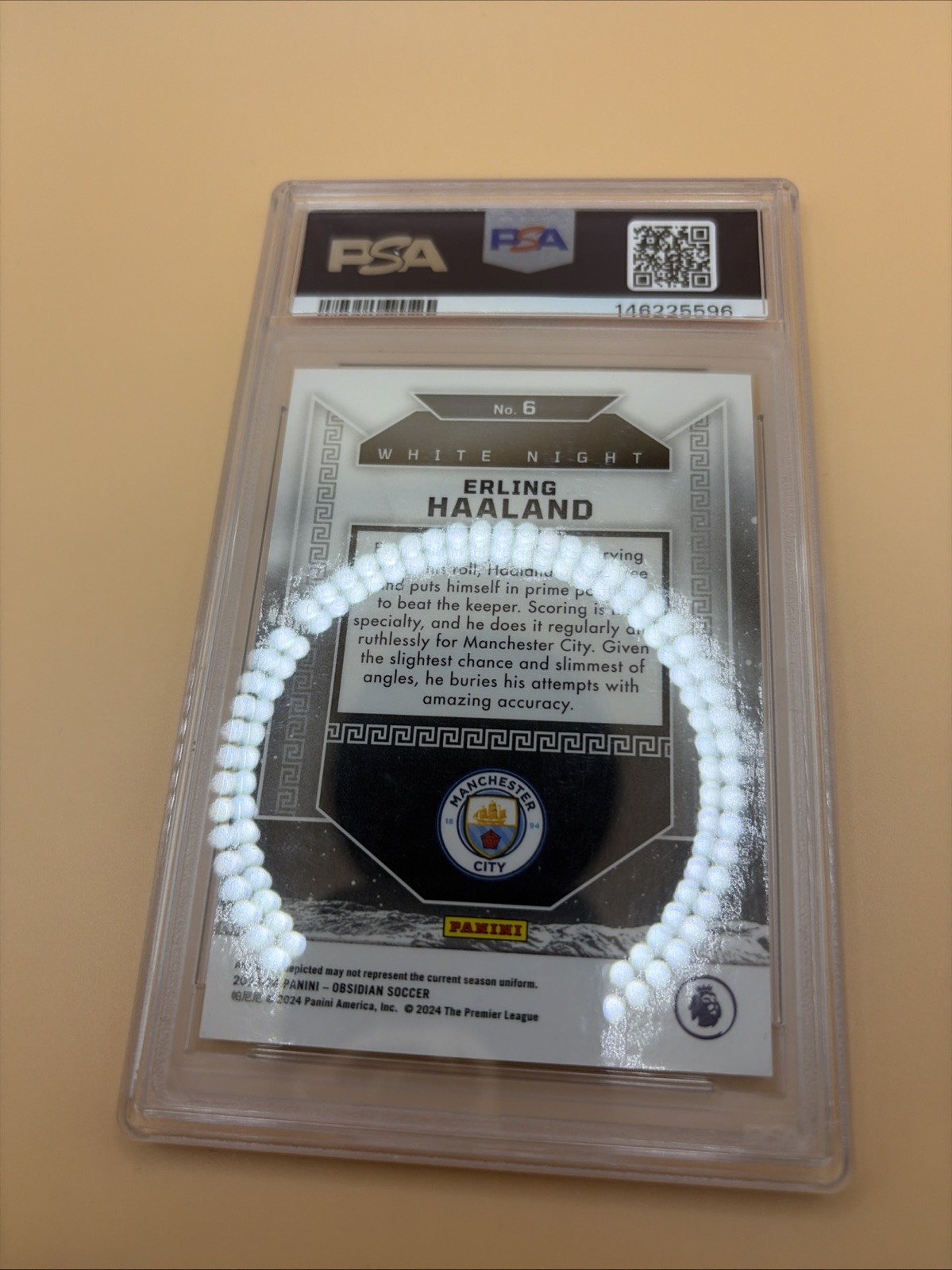 Erling Haaland 2023-24 Panini Obsidian White Night SSP PSA 9 MINT #6