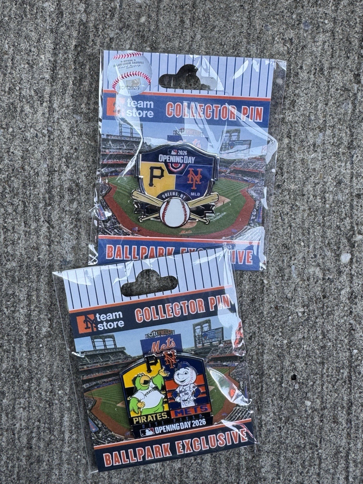2026 NEW YORK METS OPENING DAY 6 Six Pin Set Citifield MLB NYM Pirates In Hand