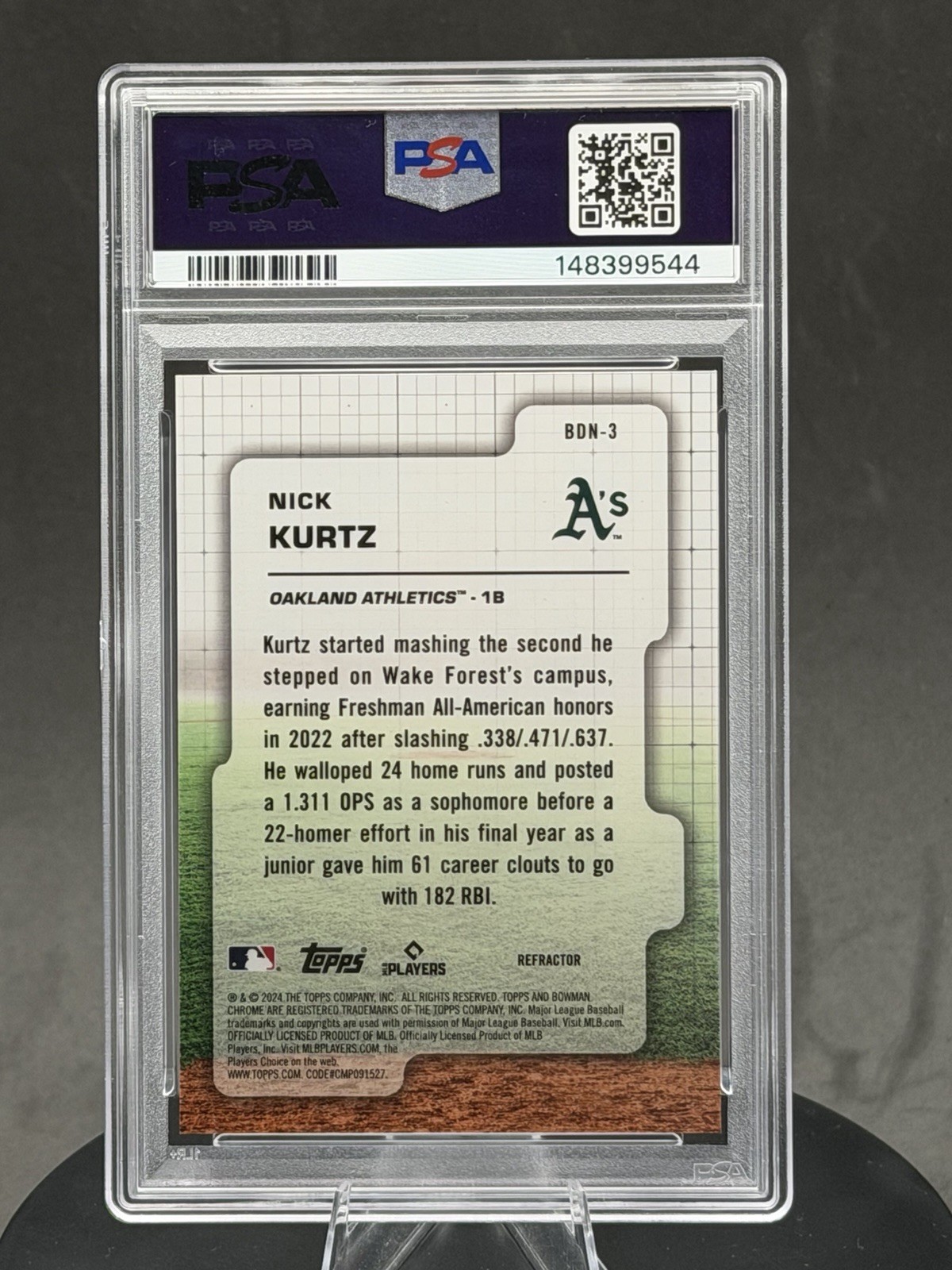 2024 Bowman Draft – Bowman Draft Night Nick Kurtz #BDN-3 Refractor /250 (RC)