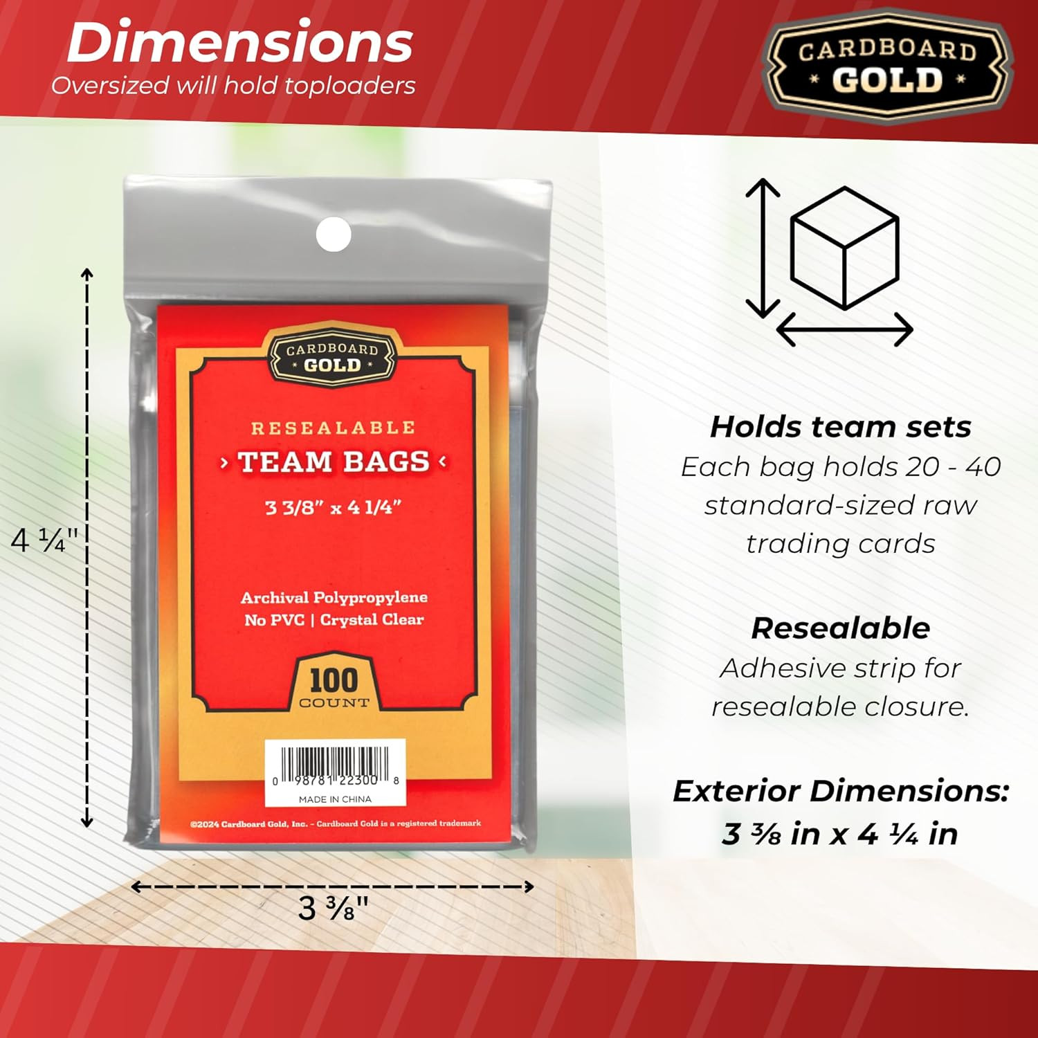 Resealable Sports Card Team Set Bags – 1000 Pcs Team Bags for Trading Cards – No