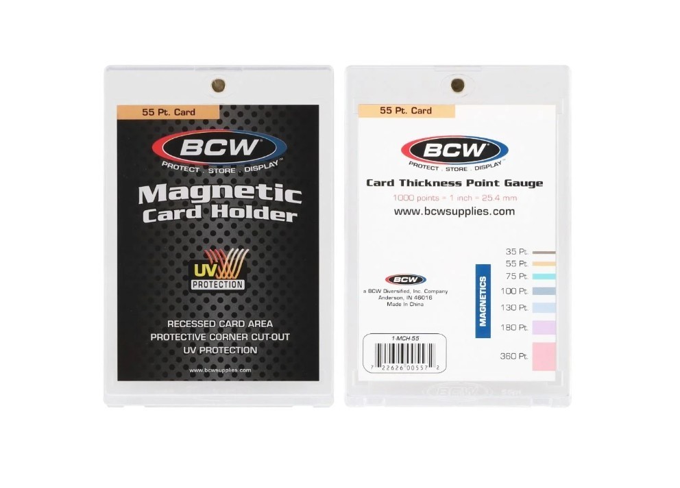 5 BCW Card Holder Magnetic Slab One-Touch Baseball Football Auto Relic Cards UV+