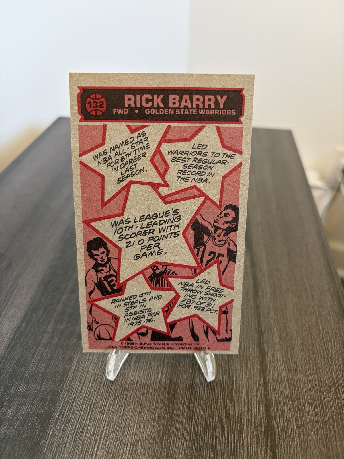 1976-77 Topps Tall Boy Jumbo Rick Barry #132 2nd Team All-Star Warriors HOF NBA