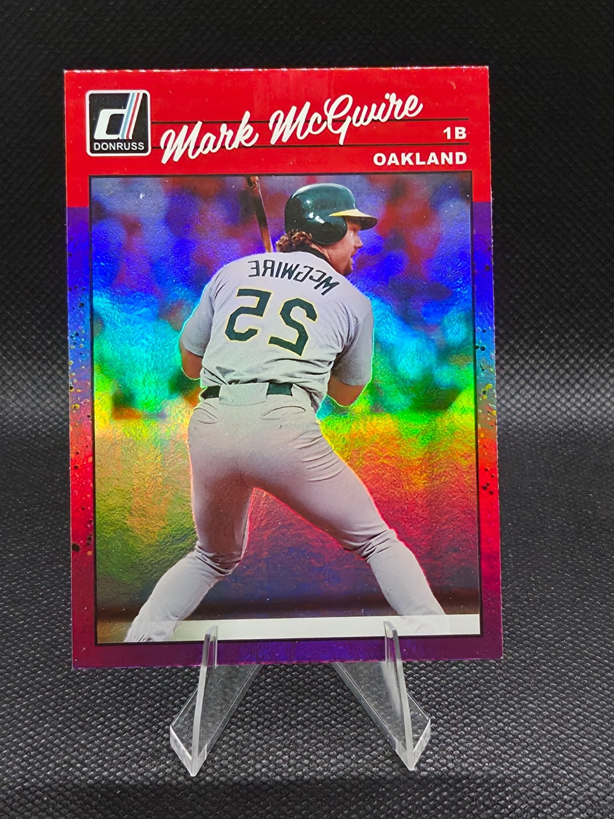 2023 Panini Donruss Retro 1990 Variation Mark McGwire #264 Holo Purple Reverse