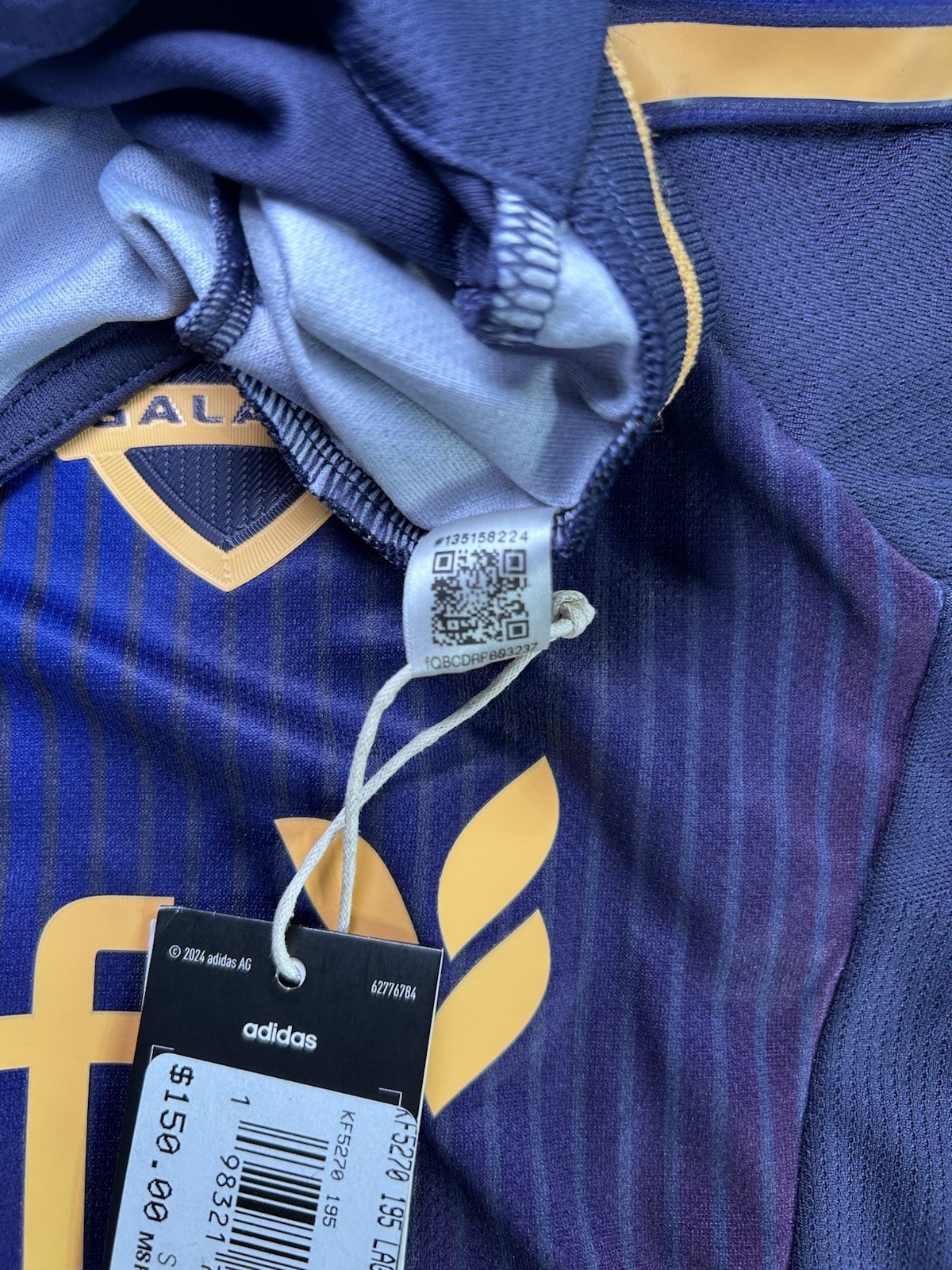 Los Angeles Galaxy Adidas Away 25/26 Purple Jersey Authentic Size Small NWT