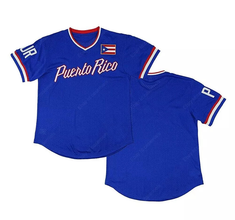 Custom PR Puerto Rico Type Baseball Jersey Any Names Stitched Fans Shirts S-4XL