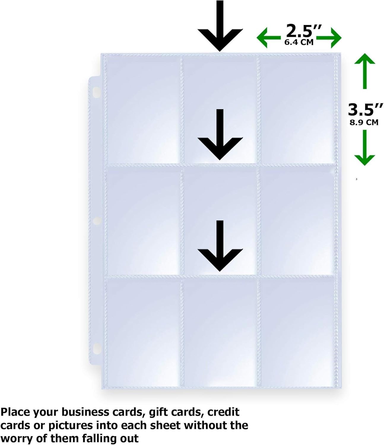 540-POCKET CARD SLEEVES 3-Ring Binder Plastic Pocket Baseball Sports Card Sheets