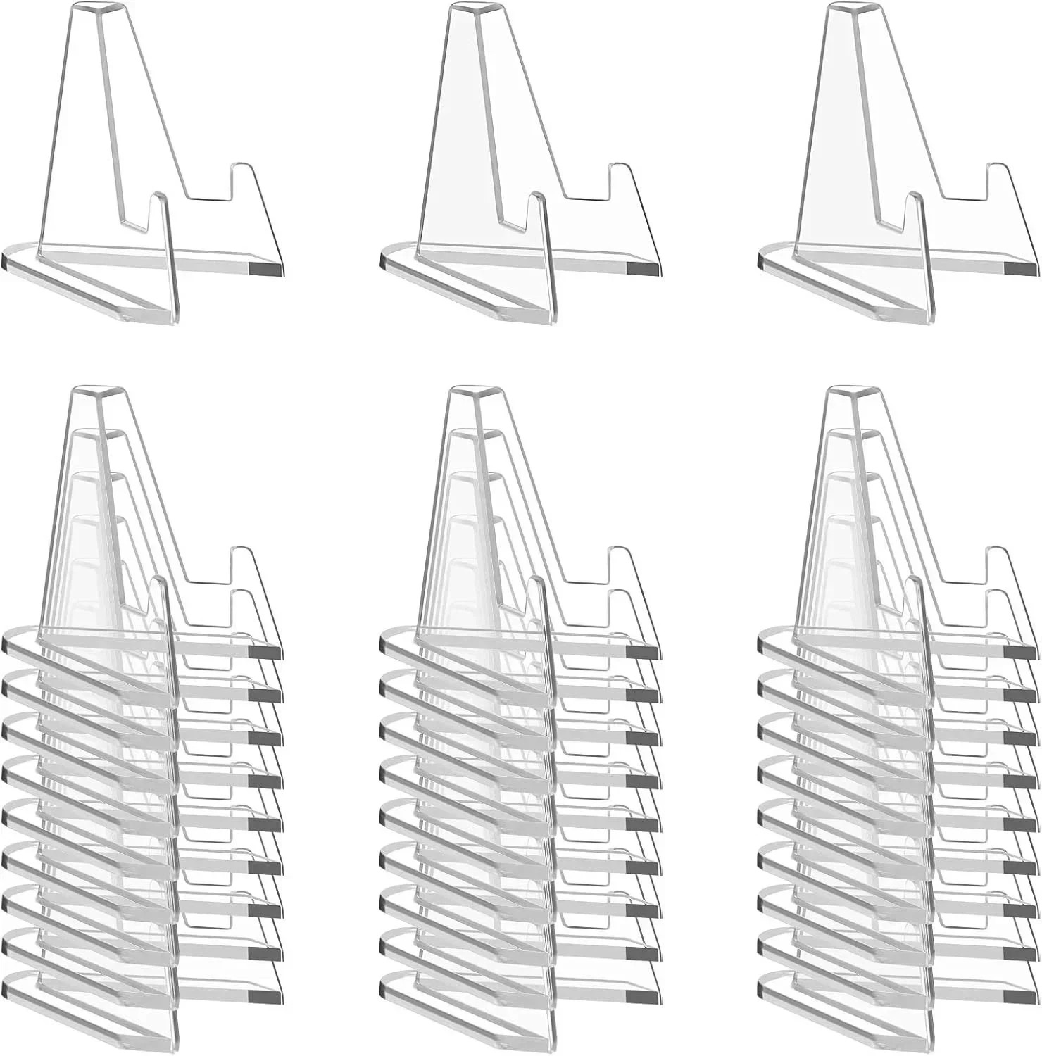 30 Pack Clear Card Stands, Arcylic Card Display for Sports Graded