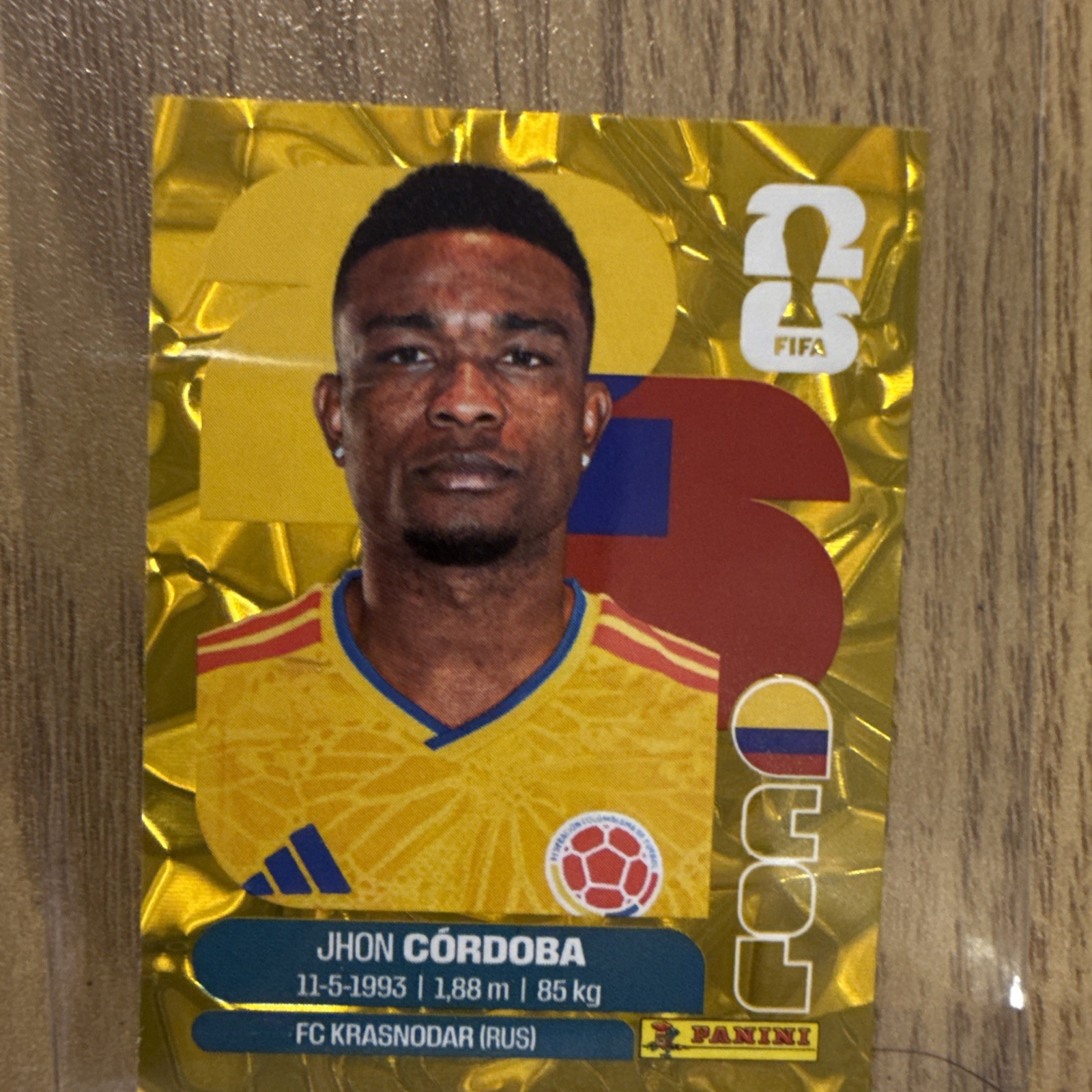 Panini FIFA WC 2026 Stickers-Exclusive Gold Crumple-COL Colombia- Pick Yours