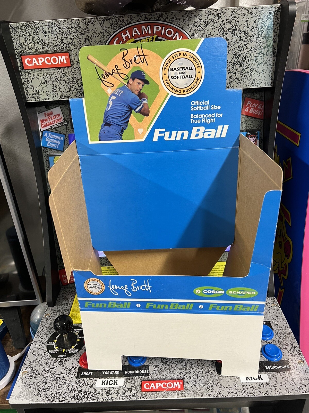 1983 George Brett Fun Ball Retail Box Display + Bat & Ball Set Cardboard Tag
