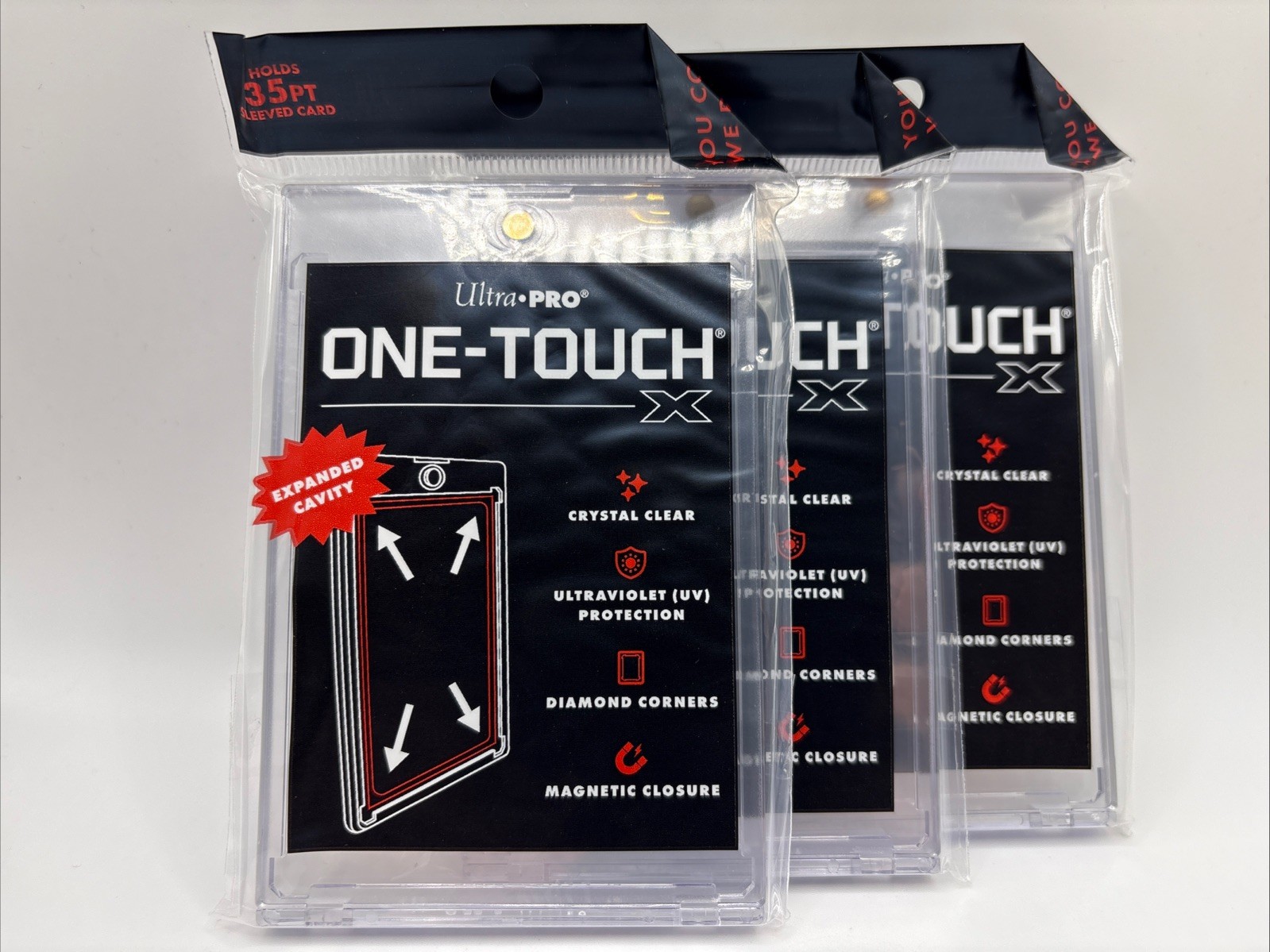 Ultra Pro One-Touch X Magnetic Card Holder 35pt UV Protection – Lot of 3