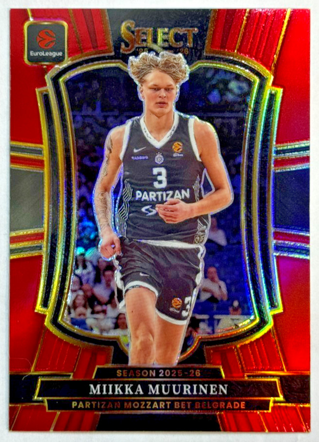 Miikka Muurinen Red /199 2025-26 Panini Select EuroLeague Basketball #196