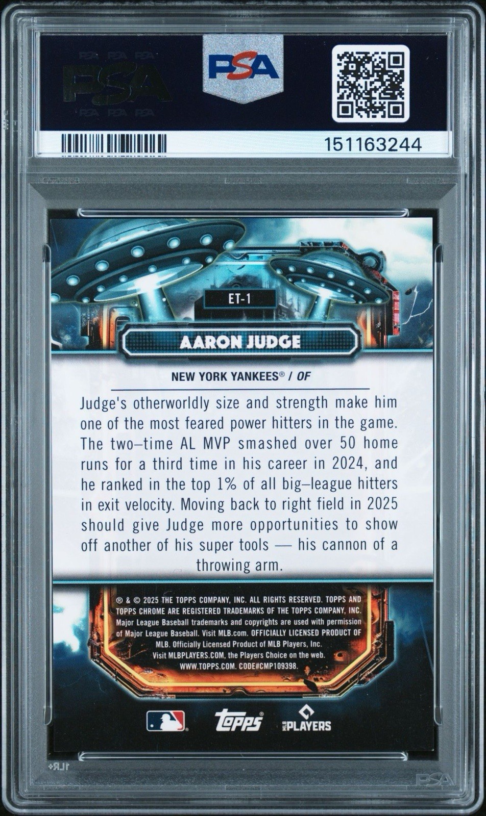2025 Topps Cosmic Chrome Aaron Judge /50 Extraterrestrial Talent #ET-1 PSA 9 🔥