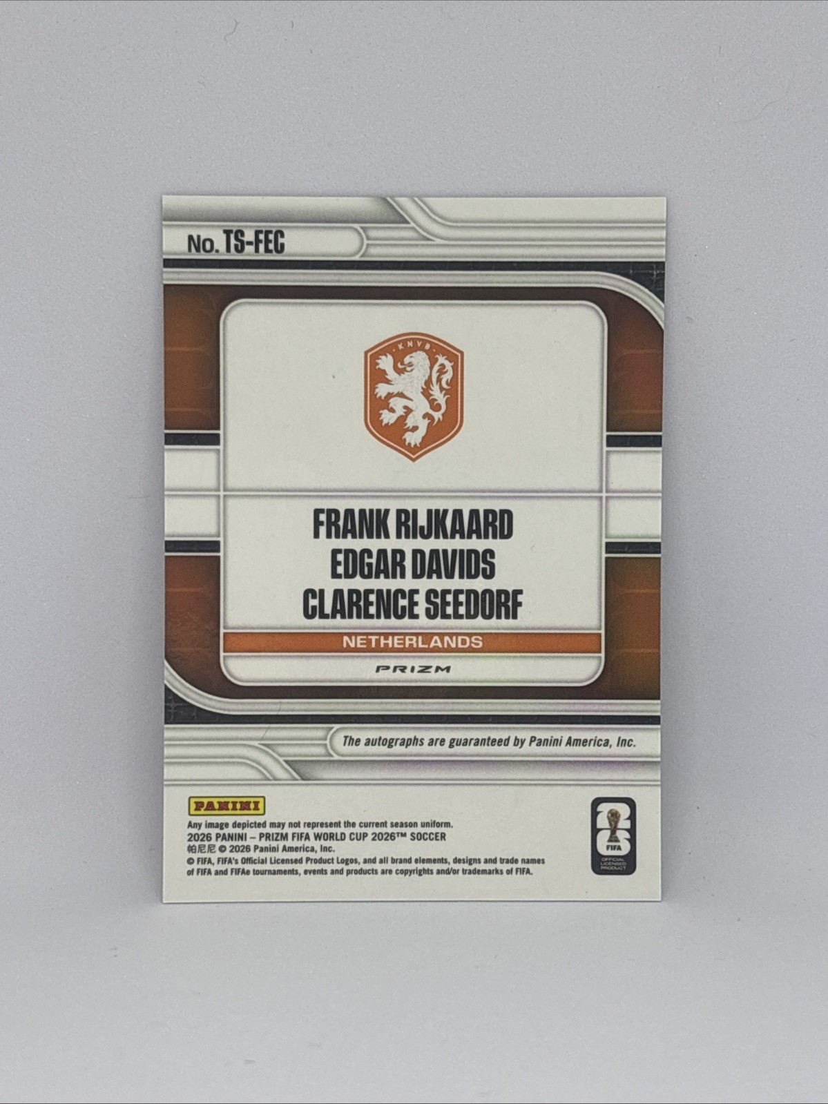 2026 FIFA Prizm – Rijkaard, Davis, Seedorf Triple Auto Prizm Netherlands #TS-FEC