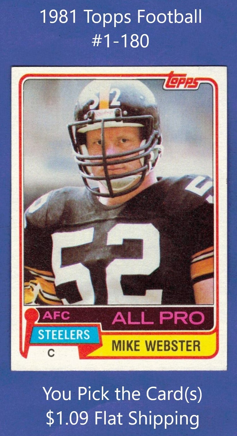 1981 Topps Football #1-180 YOUR CHOICE $1.09 Flat Shipping UPDATED 4/24