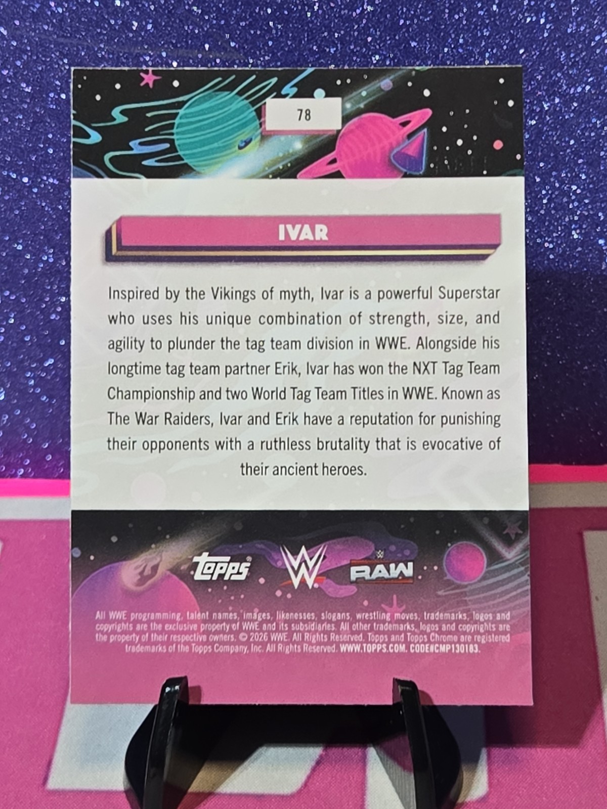2026 Topps Chrome Cosmic WWE Ivar (Viking Raiders/ War Machine) Purple Nebula