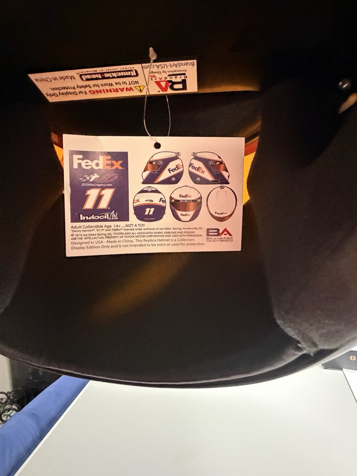 Denny Hamlin Signed FedEx #11 Full-Size Racing Helmet w/Pristine Authentic COA