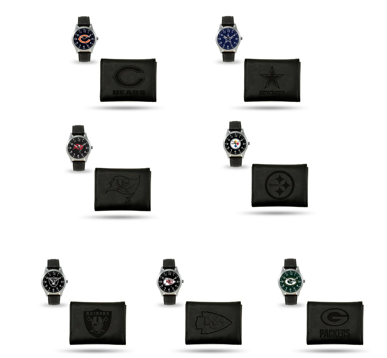 Black Watch and Wallet Set – Men’s Gift Set – Pick Your Team – NFL FOOTBALL