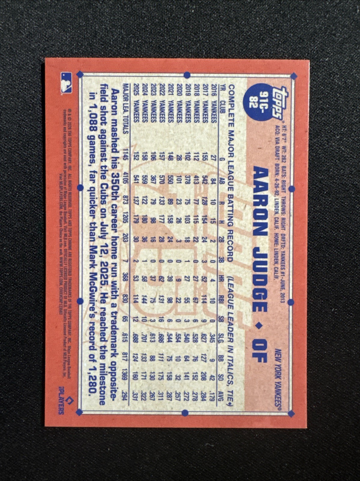 Aaron Judge 2026 Topps Series 1 Silver Pack Chrome Mojo New York Yankees 91C-82