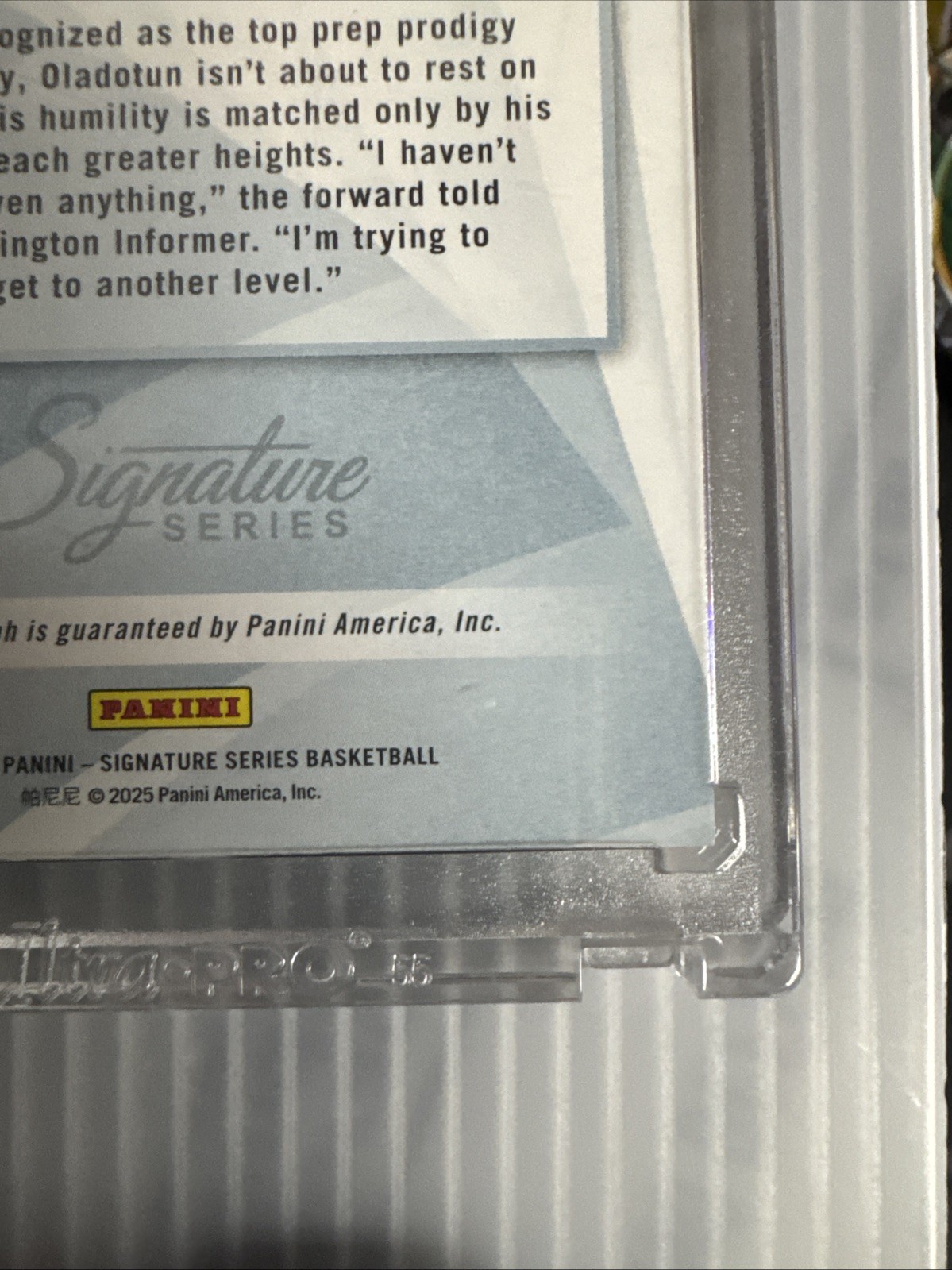 2025/26 Panini Signature Series BABATUNDE OLADOTUN RECOGNITION SIGNATURES #19/25
