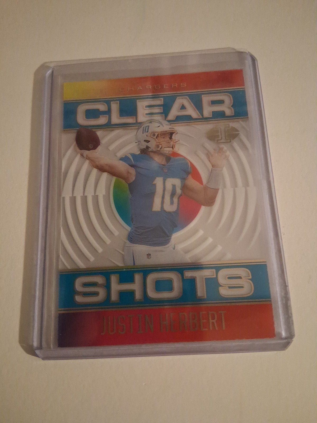 Justin Herbert 2021 Panini Illusions Clear Shots Light Blue Parallel /299
