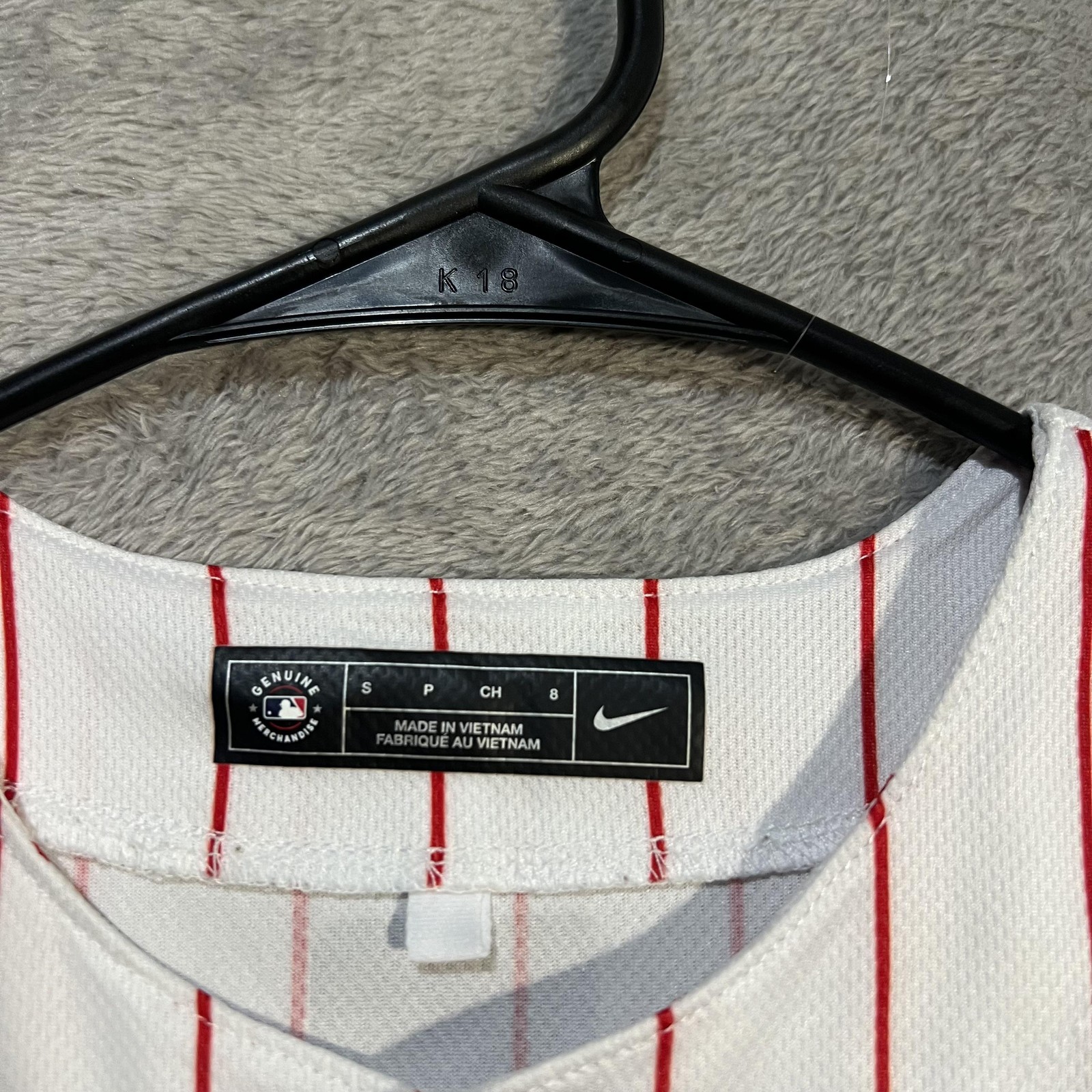 Philadelphia Phillies Baseball Jersey Boys Small White Bryce Harper 3 Nike MLB